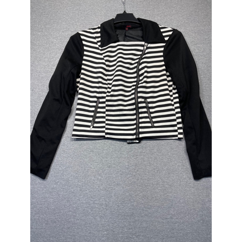 Women's Bongo Black & White Striped Jacket Size L/G